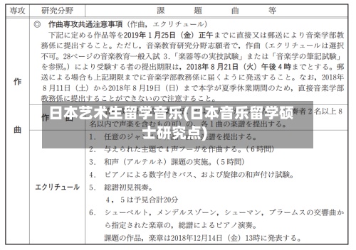 日本艺术生留学音乐(日本音乐留学硕士研究点)-第2张图片