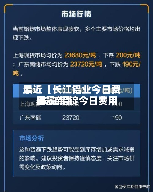 最近【长江铝业今日费用,长江铝锭今日费用表最新】
