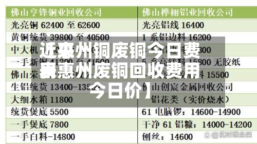 近来
【惠州铜废铜今日费用
表惠州废铜回收费用
今日价】-第2张图片