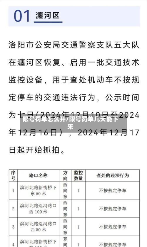 限号罚单怎么开/限号罚单几天能下来