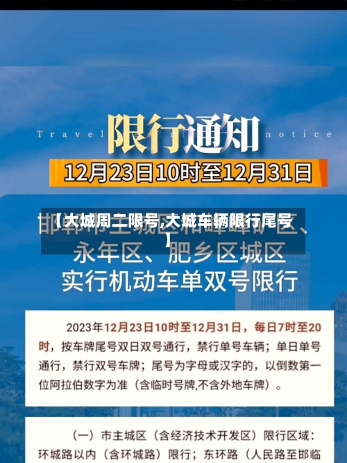 【大城周二限号,大城车辆限行尾号】