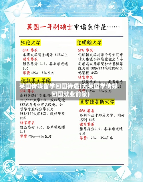 英国传媒留学回国待遇(去英国学传媒回国就业前景)