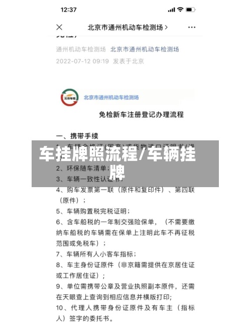 车挂牌照流程/车辆挂牌