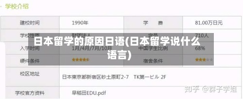 日本留学的原因日语(日本留学说什么语言)