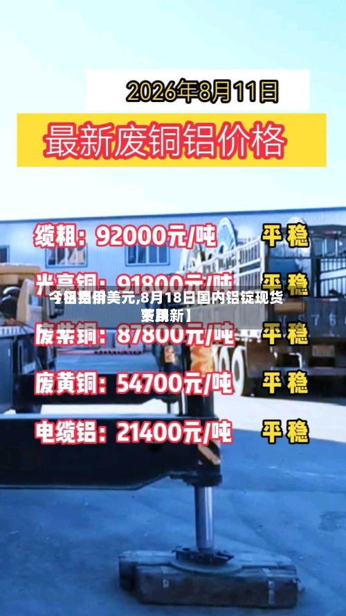 【铝费用
今日铝价美元,8月18日国内铝锭现货费用
下跌新】-第3张图片