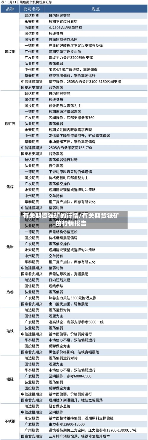 有关期货铁矿的行情/有关期货铁矿的行情报告-第2张图片