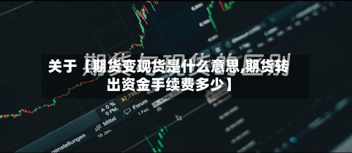 关于【期货变现货是什么意思,期货转出资金手续费多少】-第2张图片