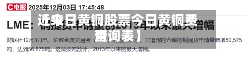 近来
【今日黄铜股票今日黄铜费用
查询表】-第2张图片