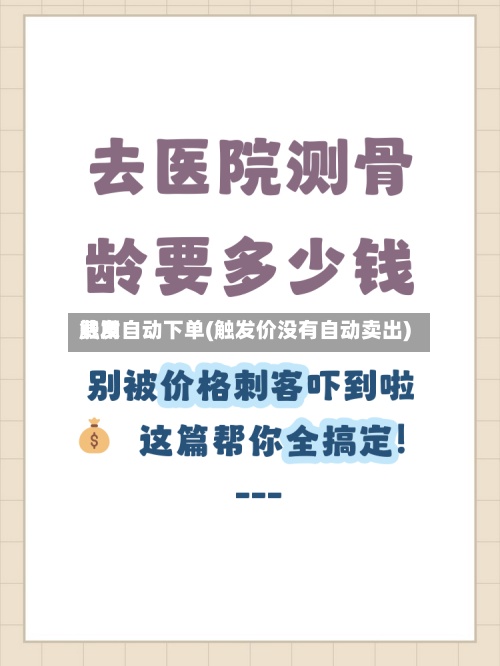 费用
触发自动下单(触发价没有自动卖出)-第2张图片