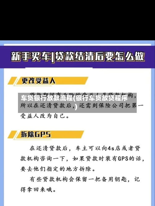 车贷银行放款流程(银行车贷放贷程序)