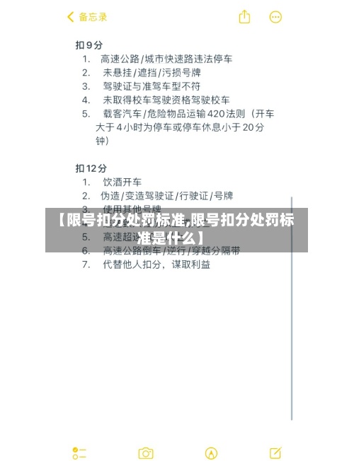 【限号扣分处罚标准,限号扣分处罚标准是什么】-第2张图片