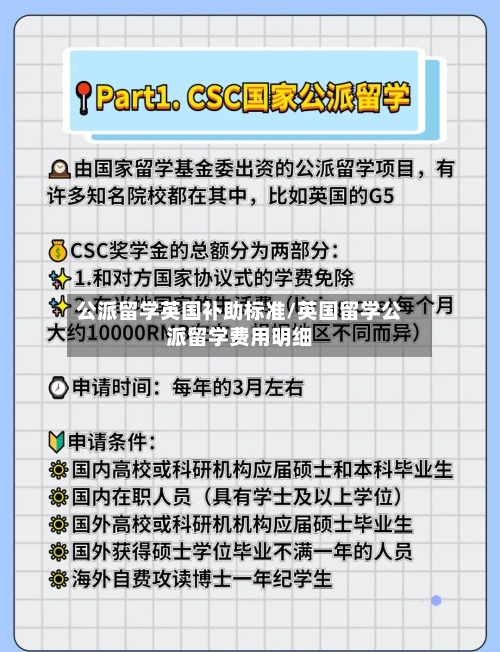 公派留学英国补助标准/英国留学公派留学费用明细-第2张图片