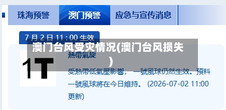 澳门台风受灾情况(澳门台风损失)
