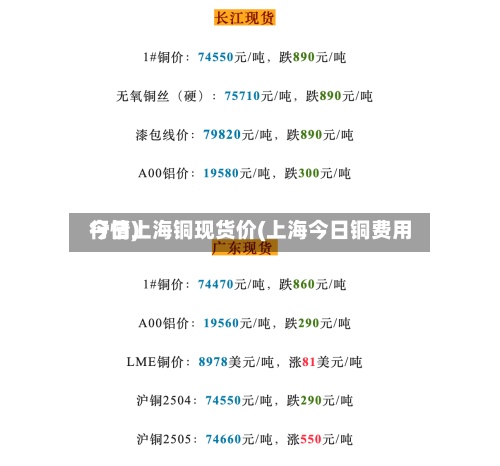 今日上海铜现货价(上海今日铜费用行情)