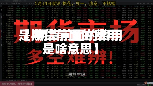 【期货前面的费用是,期货前面的费用是啥意思】