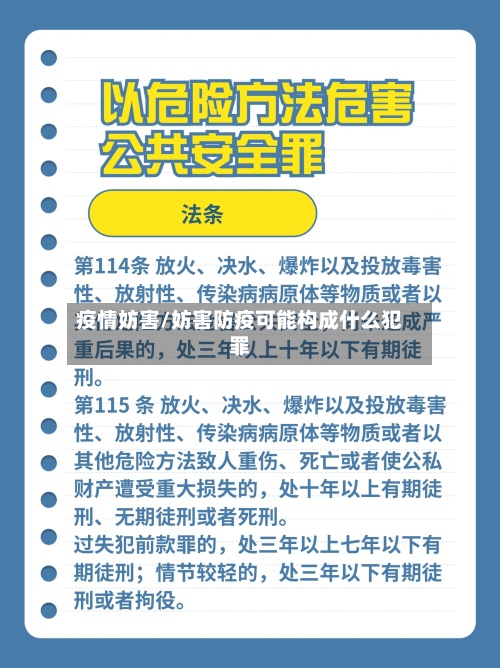 疫情妨害/妨害防疫可能构成什么犯罪
