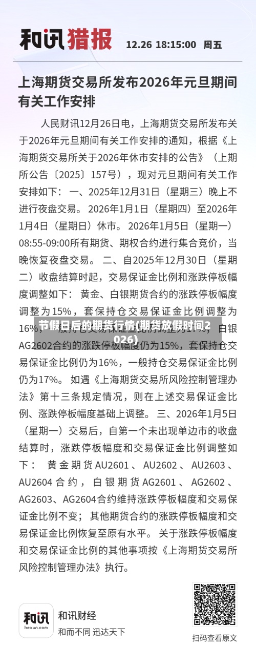 节假日后的期货行情(期货放假时间2026)