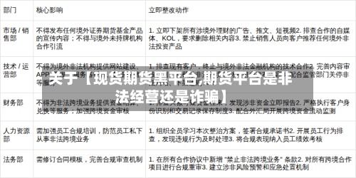关于【现货期货黑平台,期货平台是非法经营还是诈骗】-第2张图片