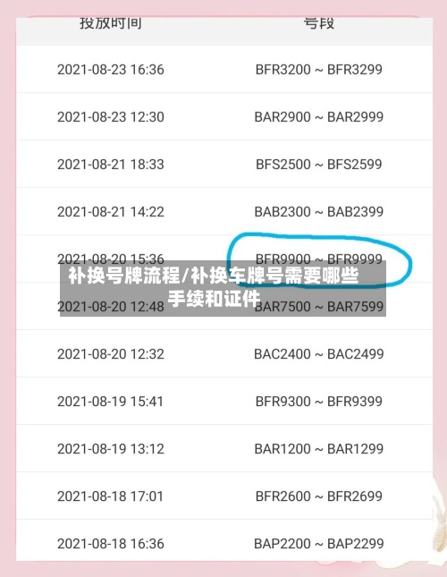 补换号牌流程/补换车牌号需要哪些手续和证件
