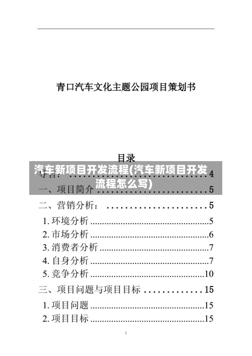 汽车新项目开发流程(汽车新项目开发流程怎么写)-第2张图片