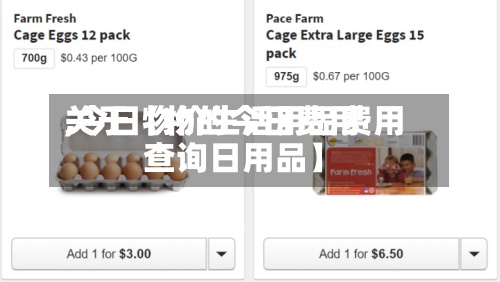 关于【物的今日费用,今日物价生活用品费用查询日用品】