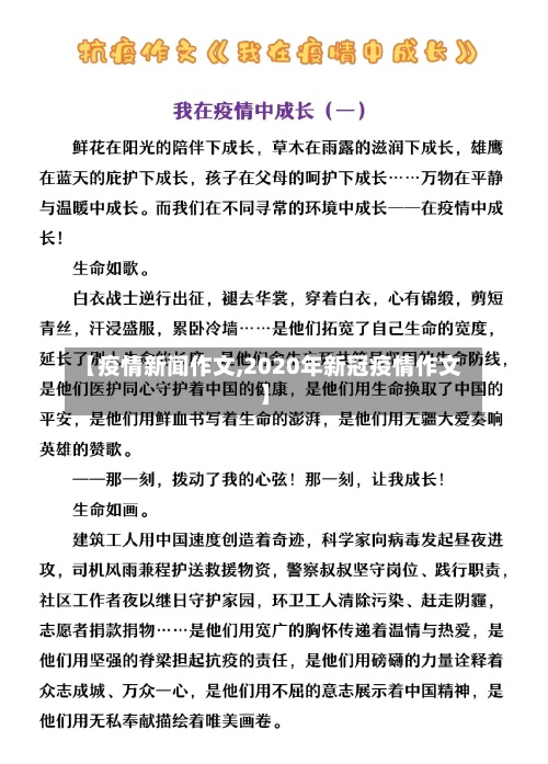 【疫情新闻作文,2020年新冠疫情作文】-第3张图片